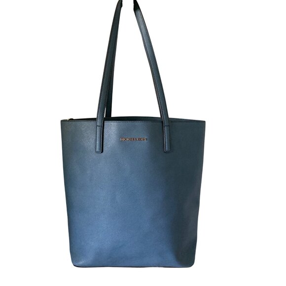 Michael Kors Handbags - Michael Kors Large Blue Saffiano Tote Bag